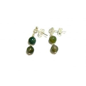 Moss Green Drop Agate Earrings Moss Green Drop Agate Earrings